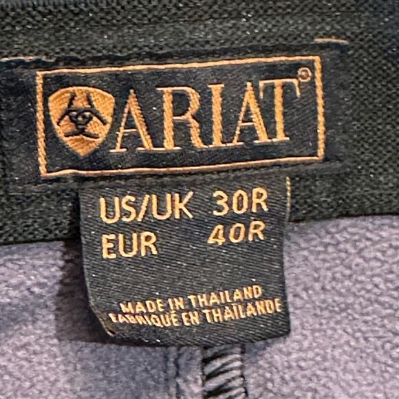 Ariat Womens 30 x 30 Black Riding Pants with Suede Inner Leg and Fleece Interior - Picture 3 of 10